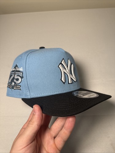 NY Yankees 75th Adjustable 9FIFTY A-Frame Snapback New Era Cap - Light Blue