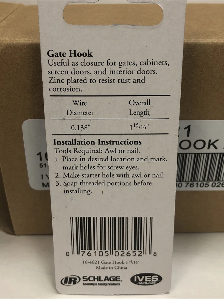 20 - Gancho y ojo de acero galvanizado para puerta cabina granja granero gancho y ojo, 2 pulgadas Foto 3 de 4