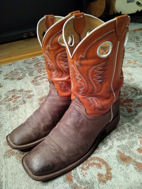 justin bent rail men's chievo square toe western boots