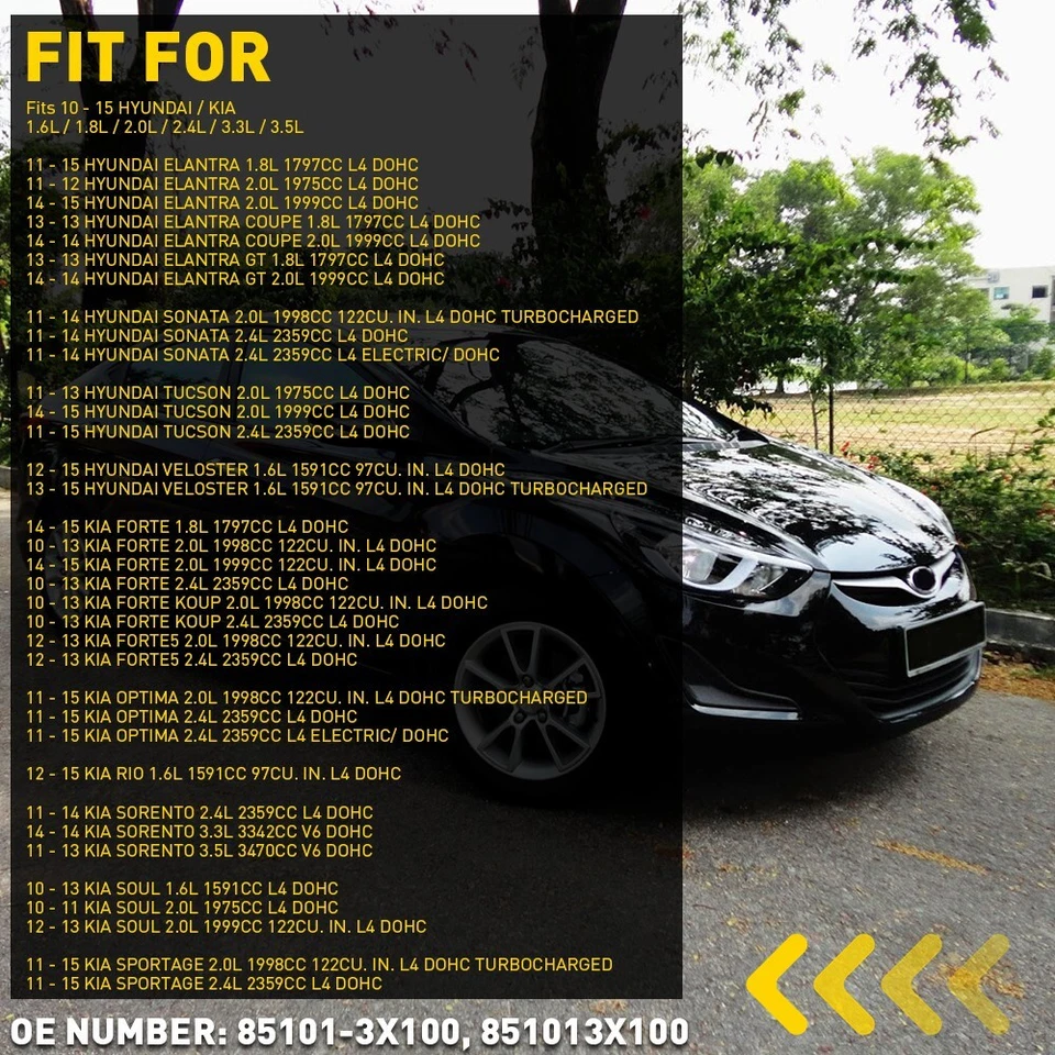 Rear View Mirror Fit 2010-2015 KIA FORTE 2011-15 KIA OPTIMA 2010- 13 KIA SOUL US - Image 2 of 4