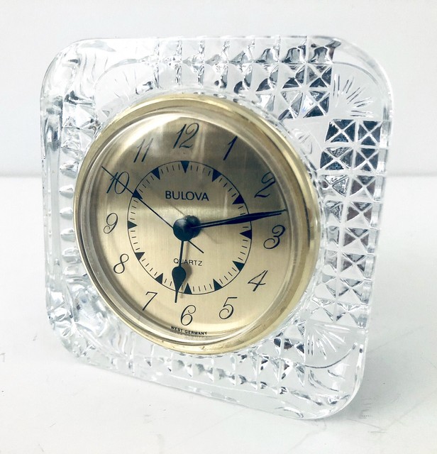 Vintage Bulova Quartz Clock Made West Germany Crystal Made In France