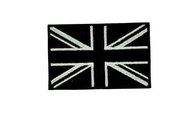 Patch toppe toppa ricamate termoadesiva bandiera regno unito uk nero camo EV10079 Patch toppe toppa ricamate termoadesiva bandiera regno unito uk nero camo EV10079