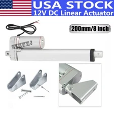 Heavy Duty 8" Stroke Linear Actuator 1500N 330lbs Max Lift DC12V Motor +Brackets