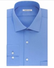 Van Heusen Men's Classic-Fit Wrinkle Free Flex Collar Solid Dress Shirt Blue