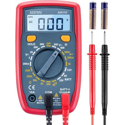 Hochpräzises Digitalmultimeter mit Tiefrotem Design und Hintergrundbeleuchtung