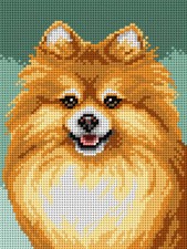 Orchidea Needlepoint canvas for halfstitch without yarn Pomeranian 3332F
