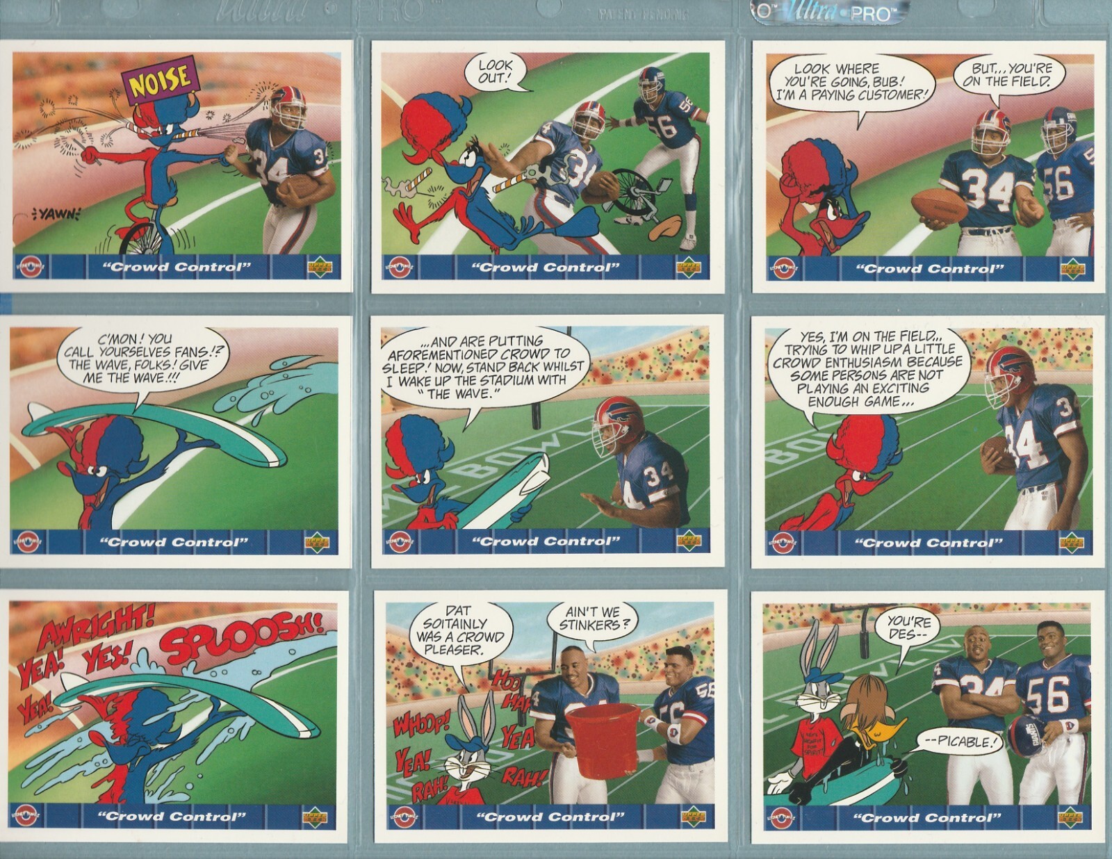 1992 Upper Deck Comic Ball IV Thurman Thomas Daffy Duck Crowd Control #109 HOF