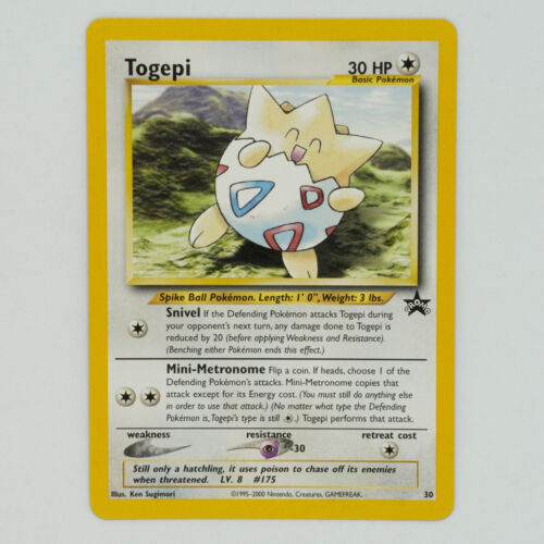 Tarjeta de Pokémon promocional Togepi 30 Wizards of the Coast Black Star - Imagen 1 de 2