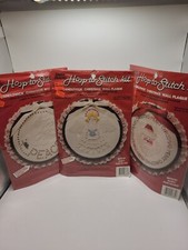 CREATIVE MOMENTS 1983 3 Pc Christmas Hoop To Stitch Kits NEW