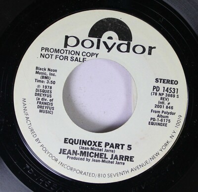 Hear! Electro New Wave Promo 45 Jean-Michel Jarre - Equinoxe Part 5 / Same On Po