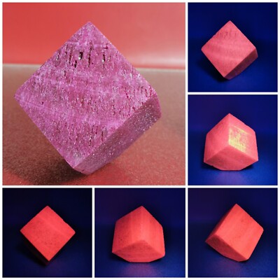 Honeycomb Ruby Cube Crystal UV Reactive Healing Decor Energy Quartz Reiki 1+LB