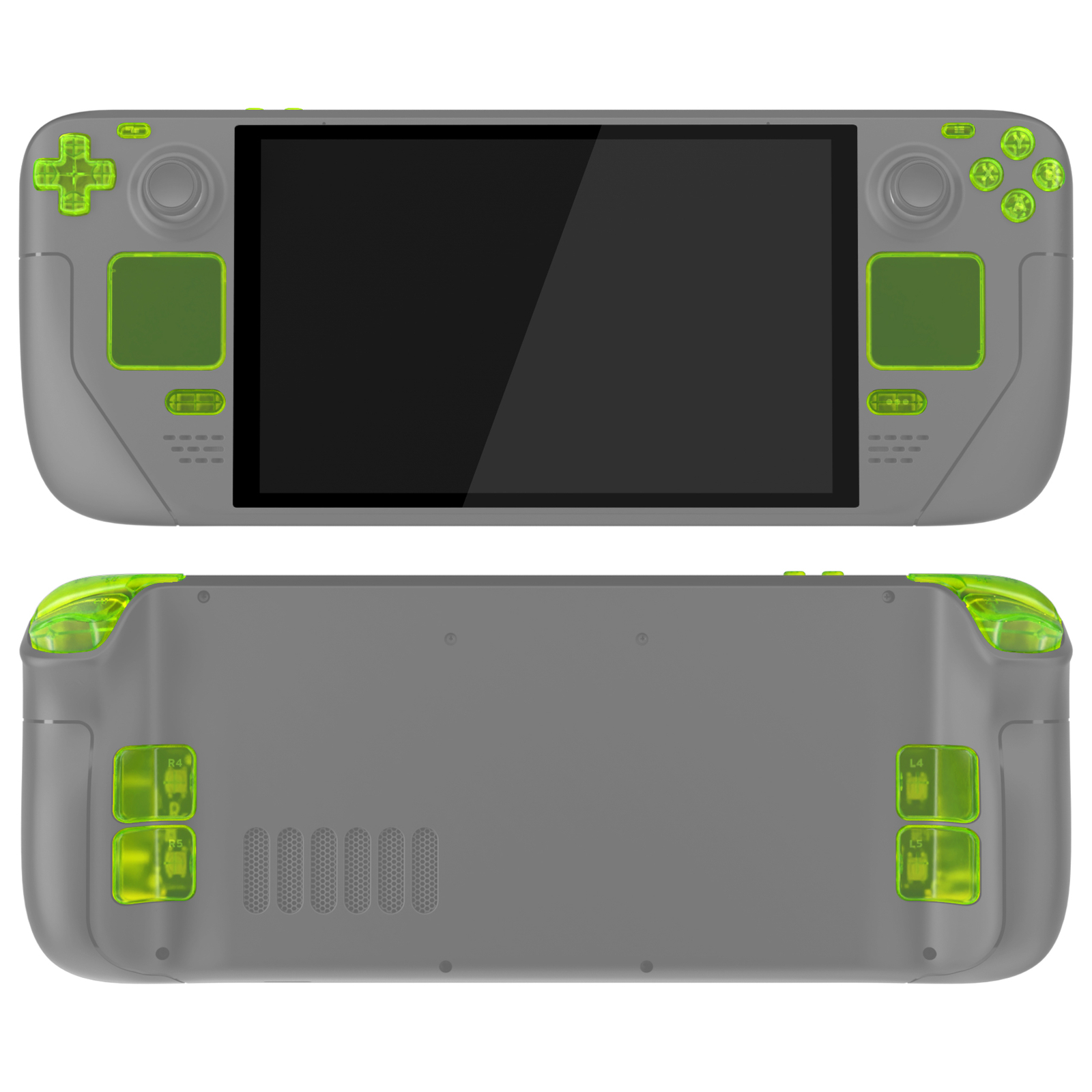 eXtremeRate Clear Lime Green Full Button Set ABXY for Steam Deck OLED Console