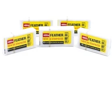 50 FEATHER Hi-Stainless Platinum Double Edge Safety Razor Blades 5 Packs of 10