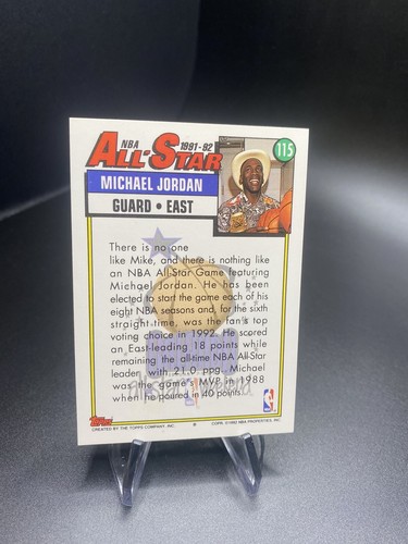 1992 Topps Basketball Card #115 Michael Jordan AS Chicago Bulls - Picture 2 of 4