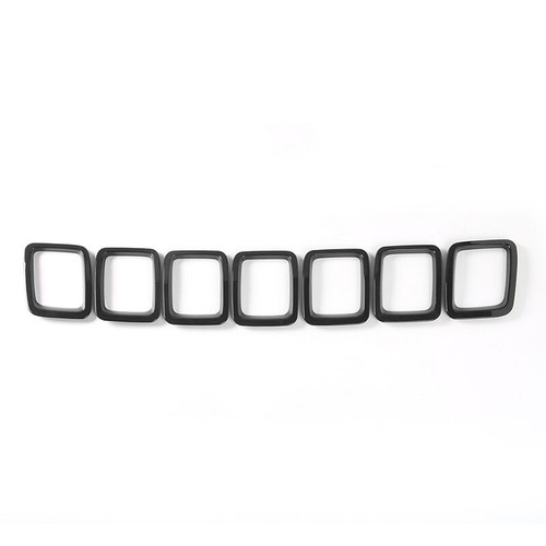 Front Grill Grille Inserts Trims Cover Decor For Jeep Compass 2017+ Matte Black - Picture 7 of 7