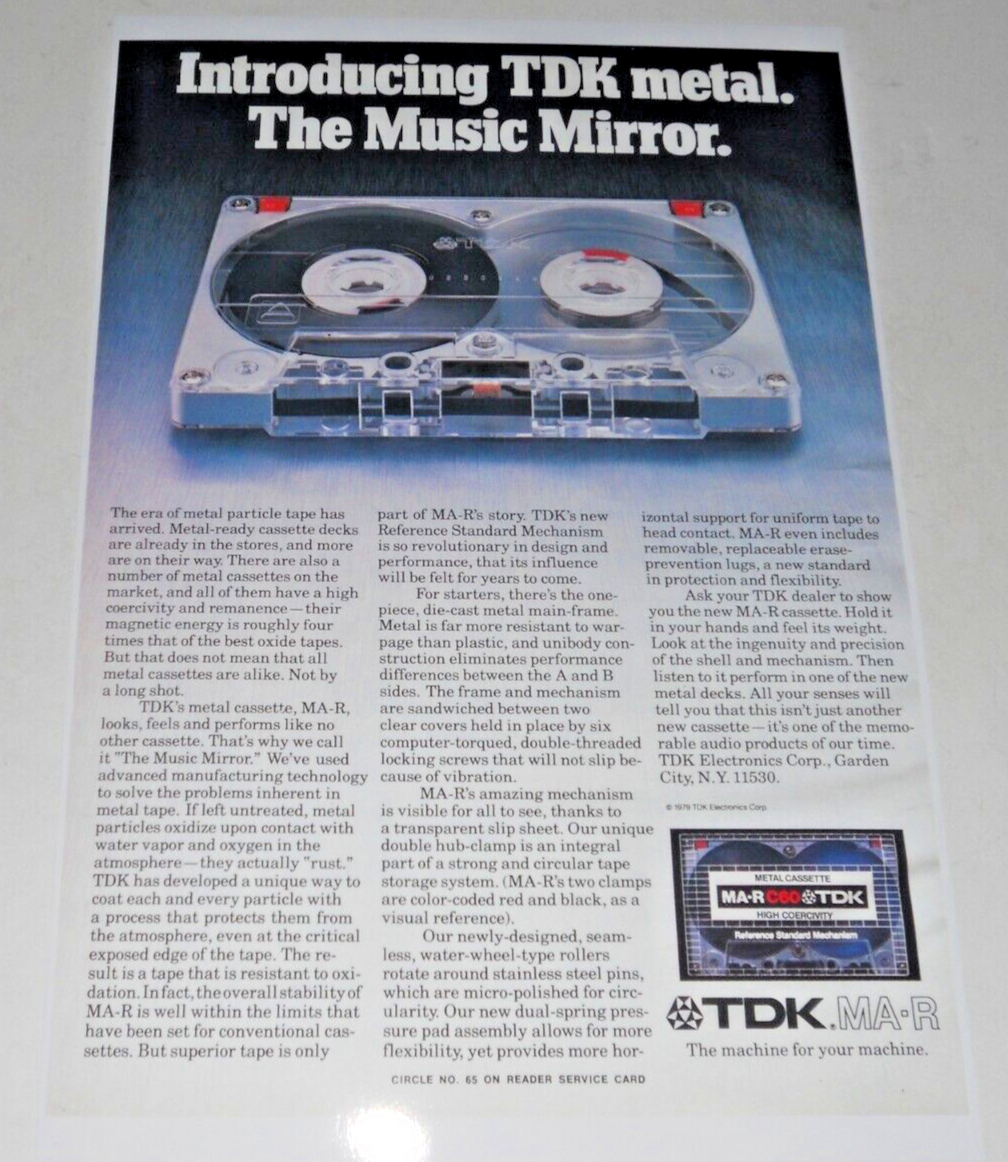 TDK MA-R Metal Tape MA-XG Ultimate Cassette Poster '79 19