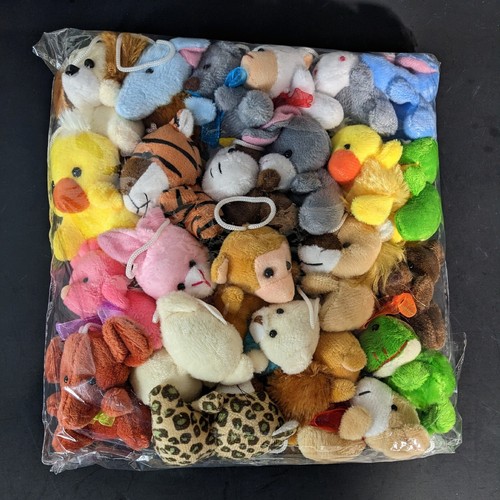 Small Stuffed Animal Keychains (about 25 Pack) Mini Plush Animals