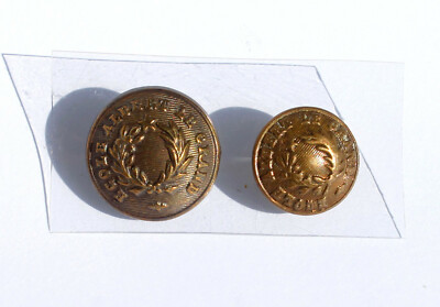 RARE 2 ANTIQUE UNIFORM BUTTON - SCHOOL ALBERT LE GRAND - G & Cie - PARIS D:14.17mm