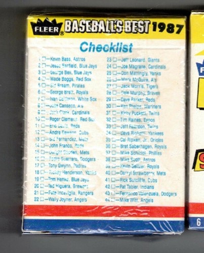 Set Baseball's Best Sluggers vs Pitchers 1987 (44 carte + 6 adesivi logo) NUOVO - Foto 2 di 2