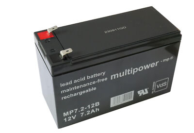Bleiakku Multipower MP7.2-12B 12V 7,2 Ah Blei Gel Akku ersetzt Ritar RT1270