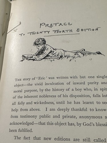 Eric or Little By Little (Frederic W Farrar - 1891 Acceptable Condition-Reading - Picture 9 of 12