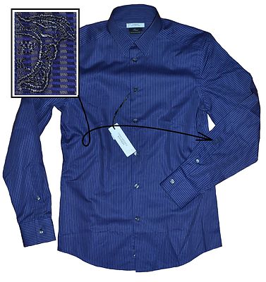 NWT Versace Collection Luxurious Cotton Stripe Sport Shirt