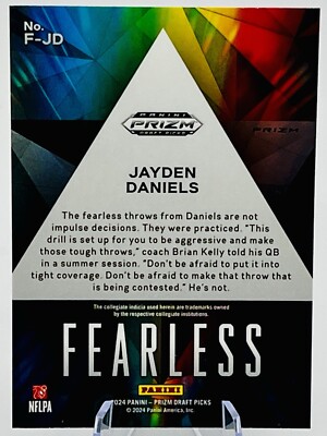 2024 Panini Prizm Draft Picks Jayden Daniels Fearless RC Red Ice