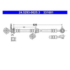 ATE 24.5293-0625.3 Bremsschlauch Vorne Rechts für Nissan Qashqai II J11 J11