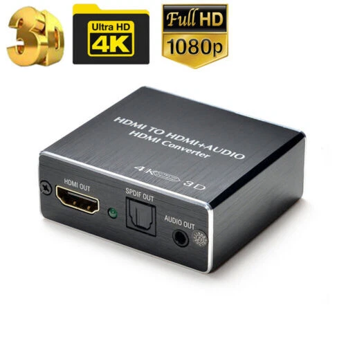 HDMI Stereo Audio Extractor Converter 4K  2K HDMI to HDMI + Optical SPDIF 3.5mm - Bild 2 von 4