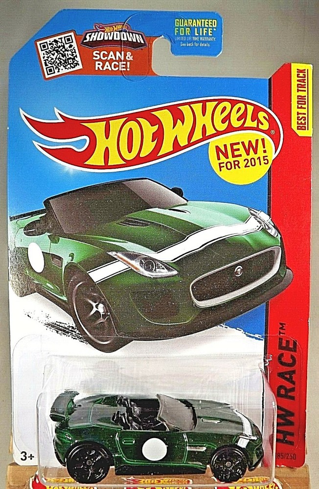 2015 Hot Wheels #185 HW Race-Track Aces 15 JAGUAR F-TYPE PROJECT 7 Green Blk 5Ys