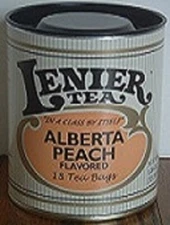 Lenier's Alberta Peach English Style No String Or Tags Tea Bags 18 Count Tins