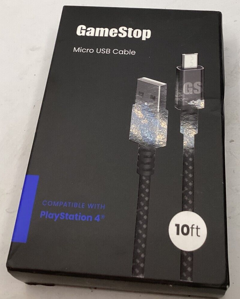 QTY 1) GameStop Universal USB-Micro 10ft Cable PS4 Compatible