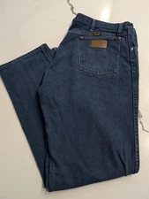 Wrangler Jeans Vintage Western Cowboy Boot Cut 38x32 Rugged Dark Wash