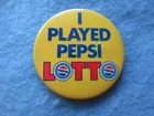 Vintage Pin Button Badge Pepsi I Played Pepsi Lotto 2"
