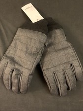 Goodfellow Co Men's Quilted Tech Touch Checked Ski Gloves - Gray Size Medium