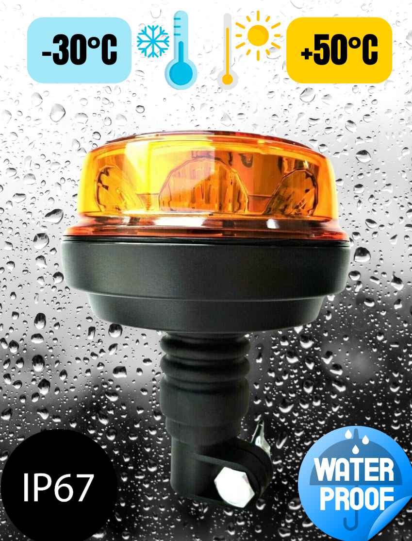 Justech 72LED Warnleuchte Blau - 6 Blitzmuster, Magnetfuß, 12/24V Für Notfall