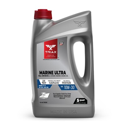 TRIAX Marine Ultra 10W-30 4-Stroke Full Synthetic Engine Oil (5 Quart Jug)