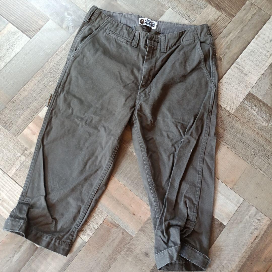 A Bathing Ape Cotton Cropped Pants Gray Waist 80cm BA0226201