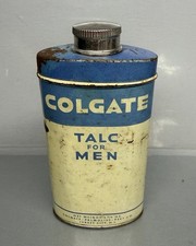 Vintage Colgate Talc For Men Tin Can Empty