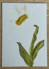 ACEO Original Botanical Watercolor Painting 2.5x3.5" Contemporary Abstract
