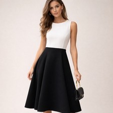 Alice + Olivia Black & White Midi Dress | Size Small