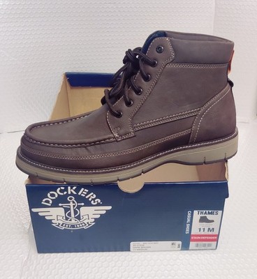 Dockers Thames Men's 11 M Ankle Boots Dark Brown Moc-toe New With Box No Lid