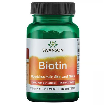 Biotin 10000 mcg 60 Weichkapseln Swanson Health Products