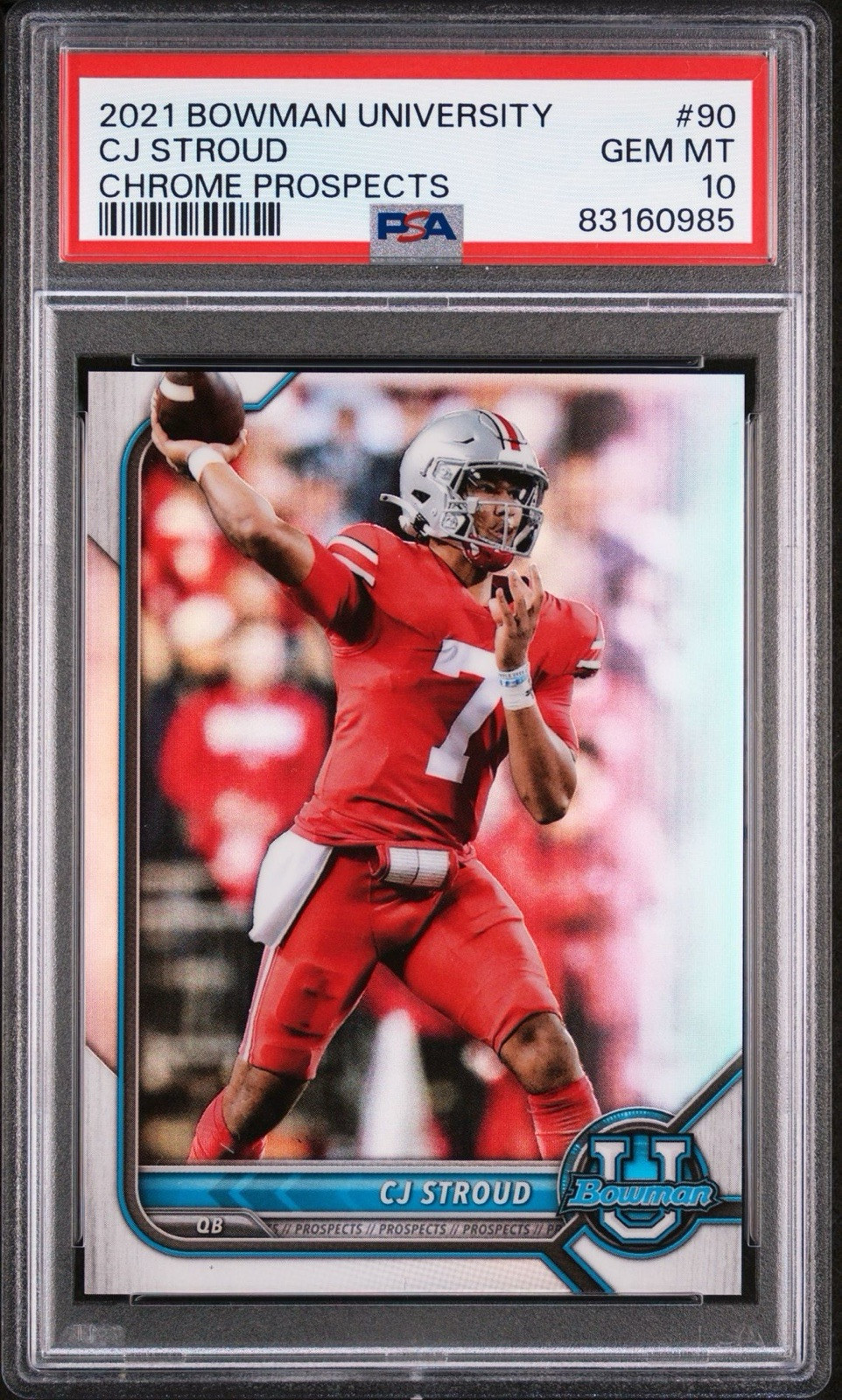 2021 Bowman University - Chrome Prospects #90 C.J. Stroud (RC) PSA 10 Gem Mint
