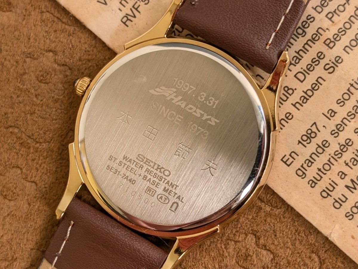 Rare Dial! Vintage 1990's SEIKO Dolce 5E31-7A40 Gold Quartz Men's