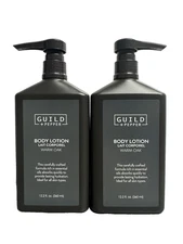 2 PACK Guild + Pepper Warm Oak Body Hand Lotion Set Pump Bottles 12.2oz 360mL