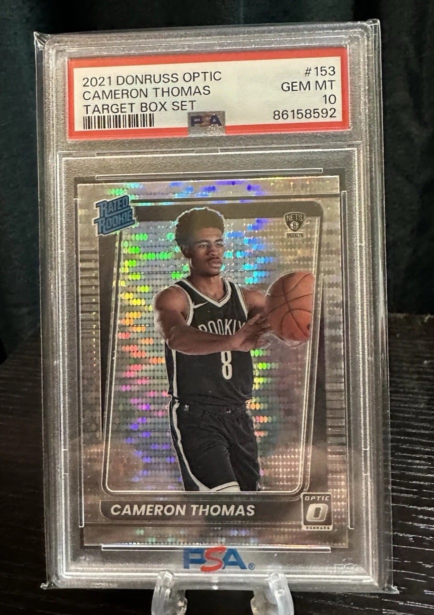 2021 DONRUSS OPTIC #153 CAMERON THOMAS TARGET BOX SET PSA 10 GEM MINT NETS