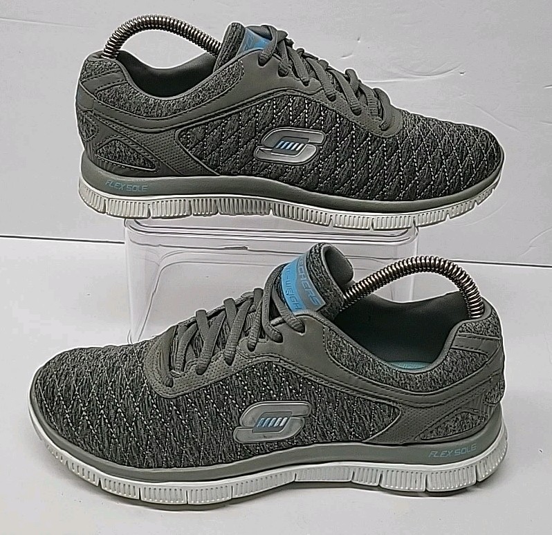 SAOLA Scarpe donna Skechers leggere memory foam suola flessibile grigio tg. 8 M LEGGI SOTTO