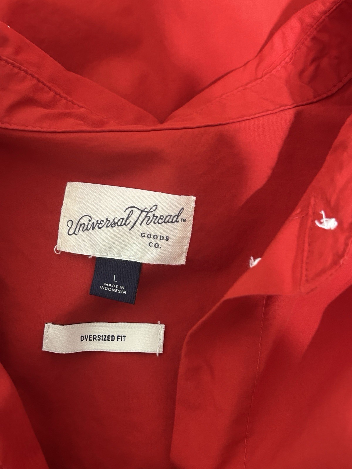 Universal Thread Women’s Red Button Down Shirt Ov… - image 3