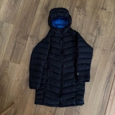 L.L.Bean Girls' Black Long Hooded Puffer Jacket Size L 14-16